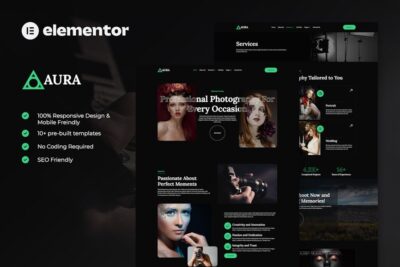 Aura - Photography & Portfolio Elementor Template Kit