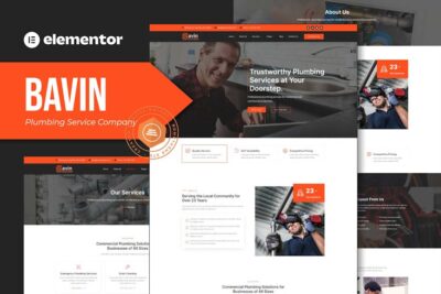 Bavin - Plumbing Service Company Elementor Template Kit