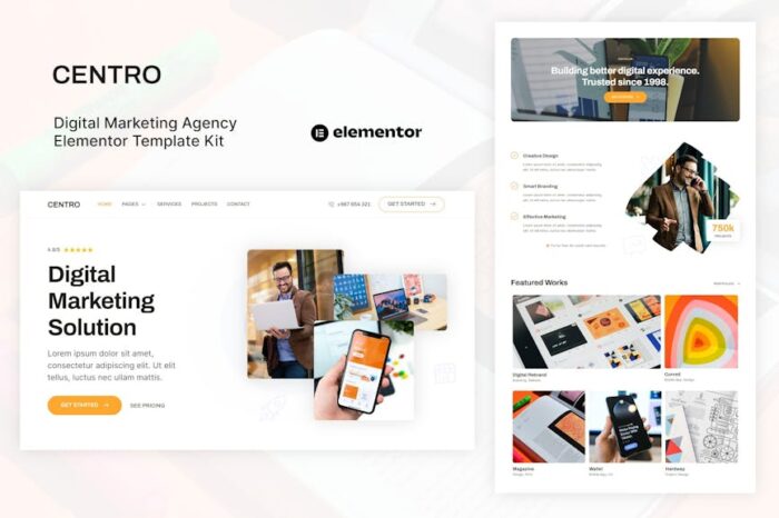 Centro - Digital Marketing Agency & Portfolio Elementor Template Kit