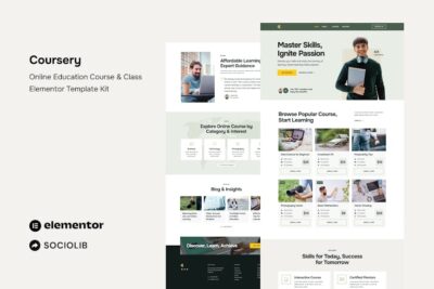 Coursery - Online Education Course & Class Elementor Template Kit