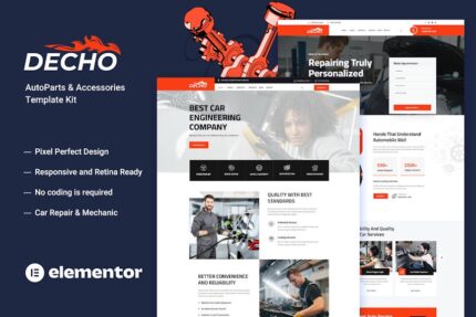 Decho - Car Repair Mechanic Elementor Template Kit