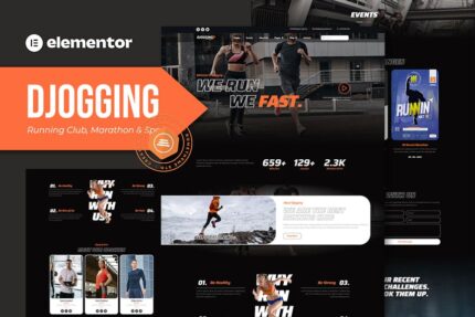 Djogging - Running Club Marathon & Sport Elementor Pro Template Kit