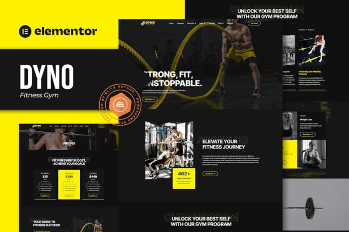 Dyno - Fitness Gym Elementor Pro Template Kit