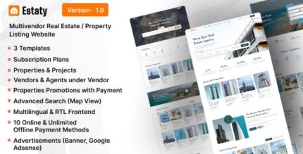 Estaty - Multivendor Real Estate Property Listing Website (Subscription Based)