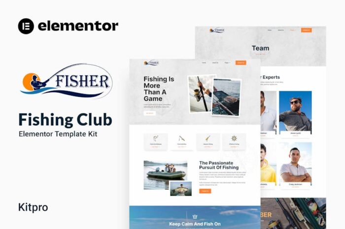 Fisher - Fishing Club Elementor Template Kit