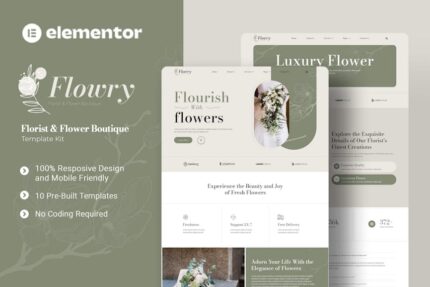 Flowry - Florist & Flower Boutique Elementor Template Kit