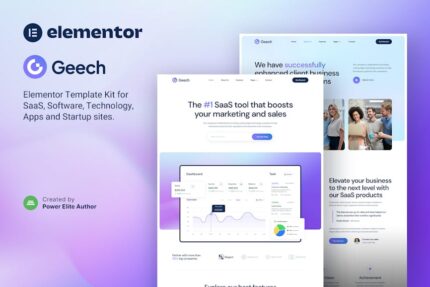 Geech - SaaS & Tech Startup Company Elementor Template Kit