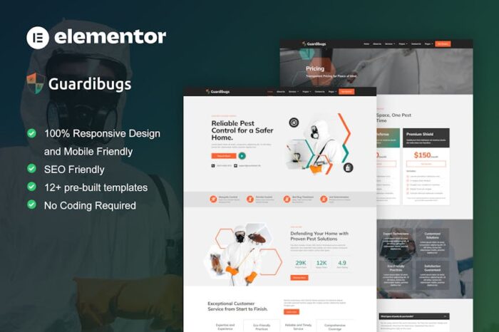 Guardibugs - Pest Control Service Elementor Pro Template Kit