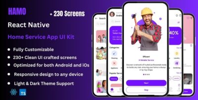 Hamo - Home Service & House Work React Native Expo App Ui Kit