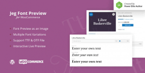Jeg Font Preview – WooCommerce Extension WordPress Plugin V1.0.4