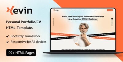 Kevin - Personal PortfolioCV HTML Template.