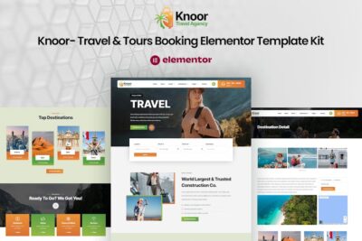 Knoor - Travel & Tours Booking Elementor Template Kit