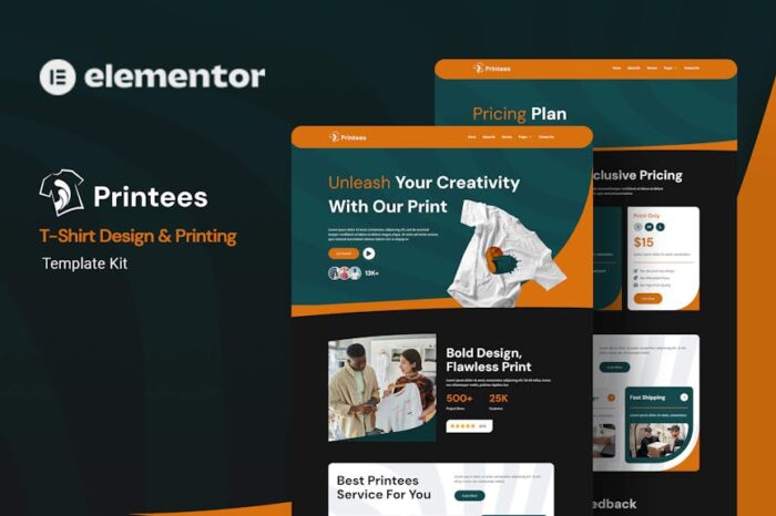 Printees - T-Shirt Design & Printing Elementor Template Kit