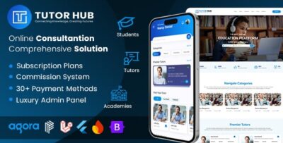 TutorHub - Virtual Education for Tutors, Students, Academies with Flutter Apps, Web, & Admin Panel