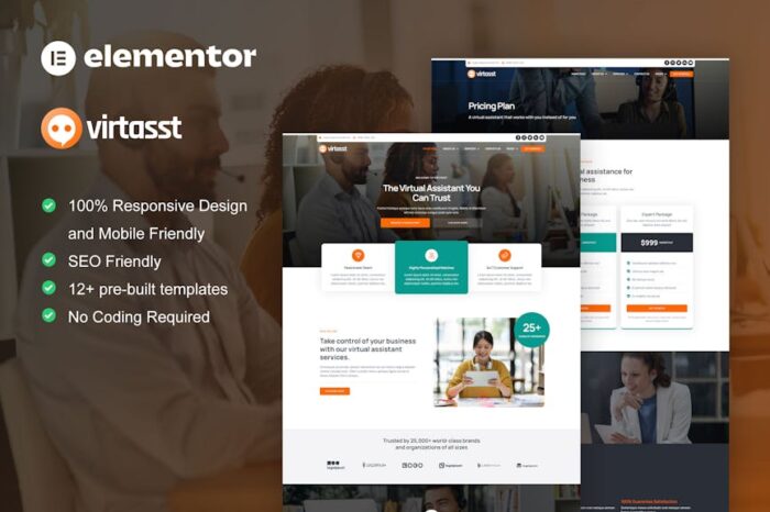 Virtasst - Virtual Assistant Service Elementor Template Kit