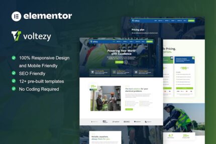 Voltezy - Electrical Installation & Maintenance Service Elementor Template Kit