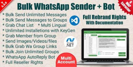 WaSender Bulk WhatsApp Sender + Group Sender + WhatsApp Auto Reply Bot V3.3.0
