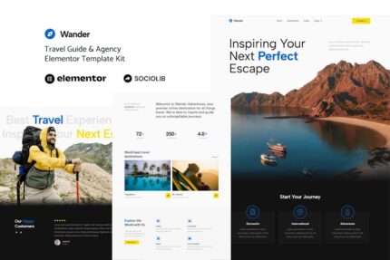 Wander - Travel Guide & Agency Elementor Template Kit