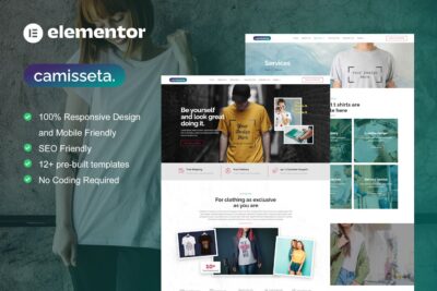 Camisetta - T Shirt Design & Printing Service Elementor Pro Template Kit