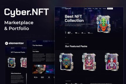 Cyber.NFT Marketplace & Portfolio Elementor Template Kit