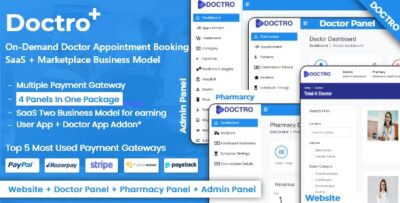 Doctro - On-Demand Doctor Appointment Booking SaaS Marketplace Business Model v8.1.0