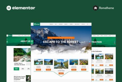 Escape - Forest Travel Adventure Elementor Pro Full Site Template Kit