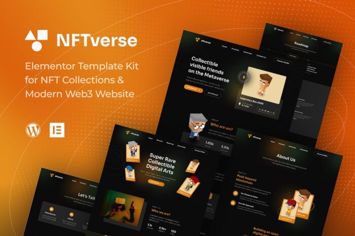 NFTverse Futuristic NFT Portfolio Elementor Template Kit