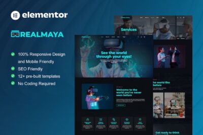 RealMaya - Virtual Reality Services & Shop Elementor Template Kit