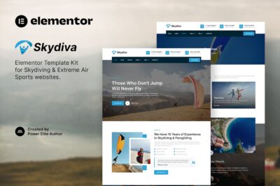 Skydiva – Skydiving & Extreme Air Sports Elementor Template Kit