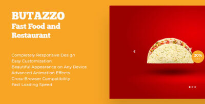 Butazzo - Fast Food and Restaurant Responsive Bootstrap Slider