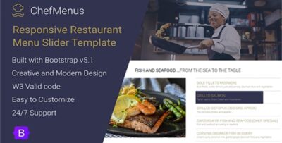 ChefMenus - Responsive Restaurant Menu Bootstrap Slider