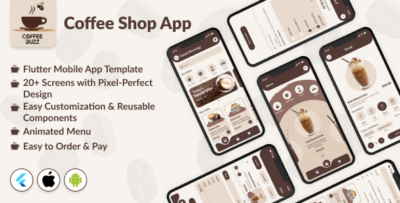 CoffeeBuzz - eCommerce App for Coffee Shop - Flutter Mobile App Template Android & iOS