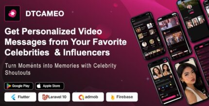 DTCameo Personalized Video Messages from Celebrities & Influencers Flutter App with Admin Panel