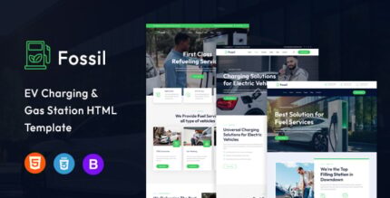 Fossil EV Charging & Gas Station HTML Template