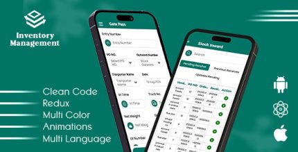 Inventory Management App- StockManagement Warehouse Stock React Native iOSAndroid App Template