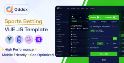 Oddsx - Sports Betting Website Vue JS Template