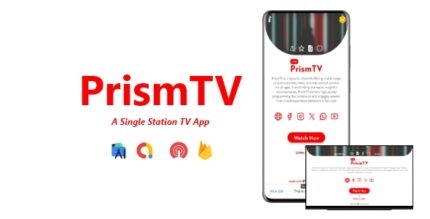 PrismTV - A Single Station TV App ADMOB, ONESIGNAL, FIREBASE