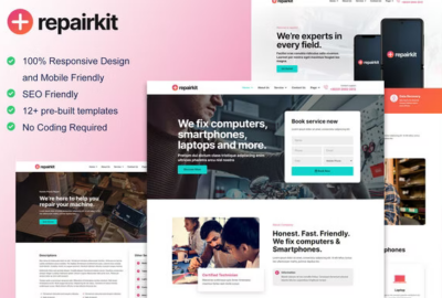 RepairKit - Mobile Phone & Computer Repair Elementor Template Kit