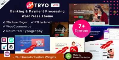 Tryo - Banking, Money Transfer & Currency Exchange Elementor WordPress Theme