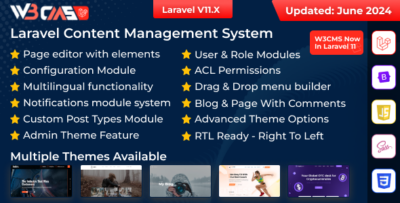 W3CMS-Laravel - Content Management System v2.1