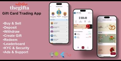 theGifta Gift Card trading, Creating and Redeeming Flutter App and Laravel Web