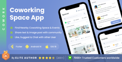 2 App Template CoWorking Space Booking App Office On Rent App Shared Office Space CoWork