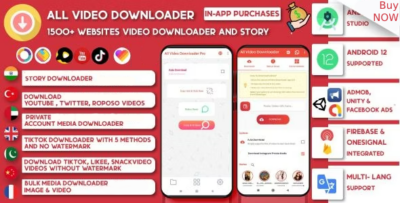 All Video Downloader & StorySaver 1800+ Websites Twitter, Instagram, Likee, Tiktok,FB