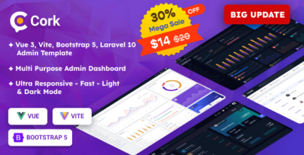 Cork – VueJS, Laravel Admin Dashboard Template
