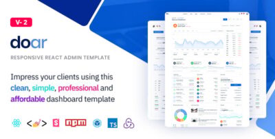 Doar – React Admin Template with Dashboard UI KIT