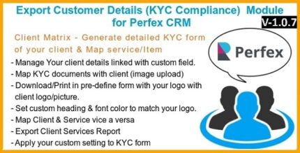 Export Customer Details (KYC Compliance) Module for Perfex CRM