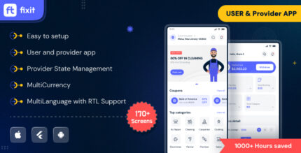 Fixit - On Demand Home Service App UrbanClap Clone Flutter UI Kit Template