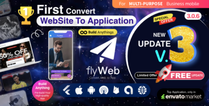 FlyWeb for Web to App Convertor Flutter + Admin Panel