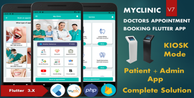 Hospital & Clinic Management Doctor & Patient Appointment Booking Pharmacy + Lab Flutter V7