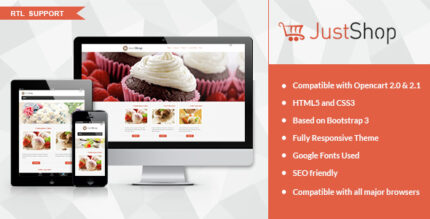 JustShop - Cake Bakery OpenCart Theme